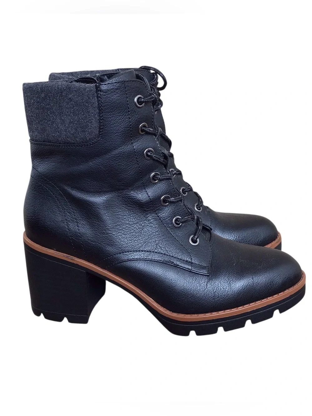 Naturalizer Madelynn 2 Lace Up Black Heeled Ankle Boots